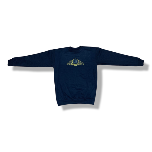 Black Long Sleeve “Big Crest” Crew Neck Sweater