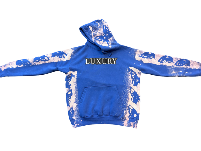 Luxury Bleached Blue Butterfly Hoodie size 2XL